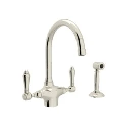 SAN JULIO® TWO HANDLE KITCHEN FAUCET WITH SIDE SPRAY (LEVER HANDLE) -Robinson Sale Store ROHLA1676LMWSPN 2 avcaduwifiwkmp6xl6no