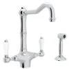 ACQUI® TWO HANDLE KITCHEN FAUCET WITH SIDE SPRAY (PORCELAIN LEVER)
