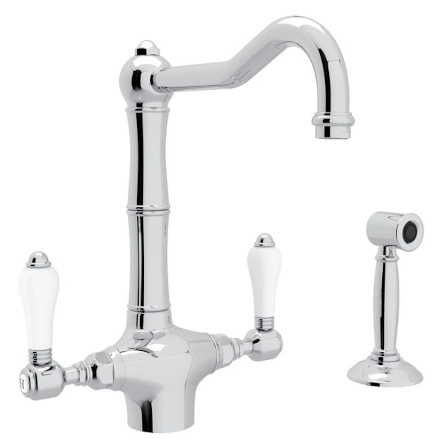 ACQUI® TWO HANDLE KITCHEN FAUCET WITH SIDE SPRAY (PORCELAIN LEVER) 1 ACQUI® TWO HANDLE KITCHEN FAUCET WITH SIDE SPRAY (PORCELAIN LEVER)