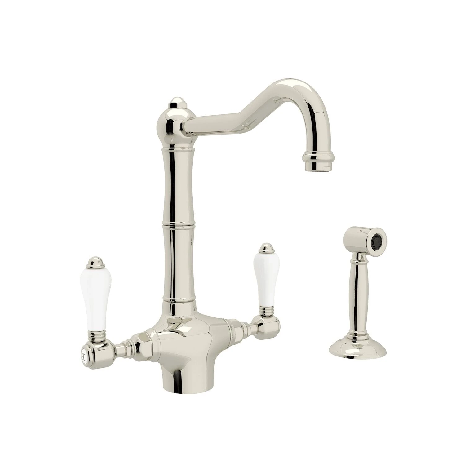 ACQUI® TWO HANDLE KITCHEN FAUCET WITH SIDE SPRAY (PORCELAIN LEVER) 3 ACQUI® TWO HANDLE KITCHEN FAUCET WITH SIDE SPRAY (PORCELAIN LEVER) - Image 3