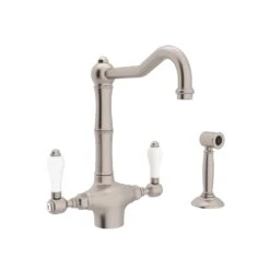 ACQUI® TWO HANDLE KITCHEN FAUCET WITH SIDE SPRAY (PORCELAIN LEVER) 8 ACQUI® TWO HANDLE KITCHEN FAUCET WITH SIDE SPRAY (PORCELAIN LEVER) -Robinson Sale Store ROHLA1679LPWSSTN 2 dmzvgbdvikz05l3sfqa2