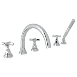 SAN GIOVANNI 5-HOLE DECK MOUNT TUB FILLER (CROSS HANDLE)